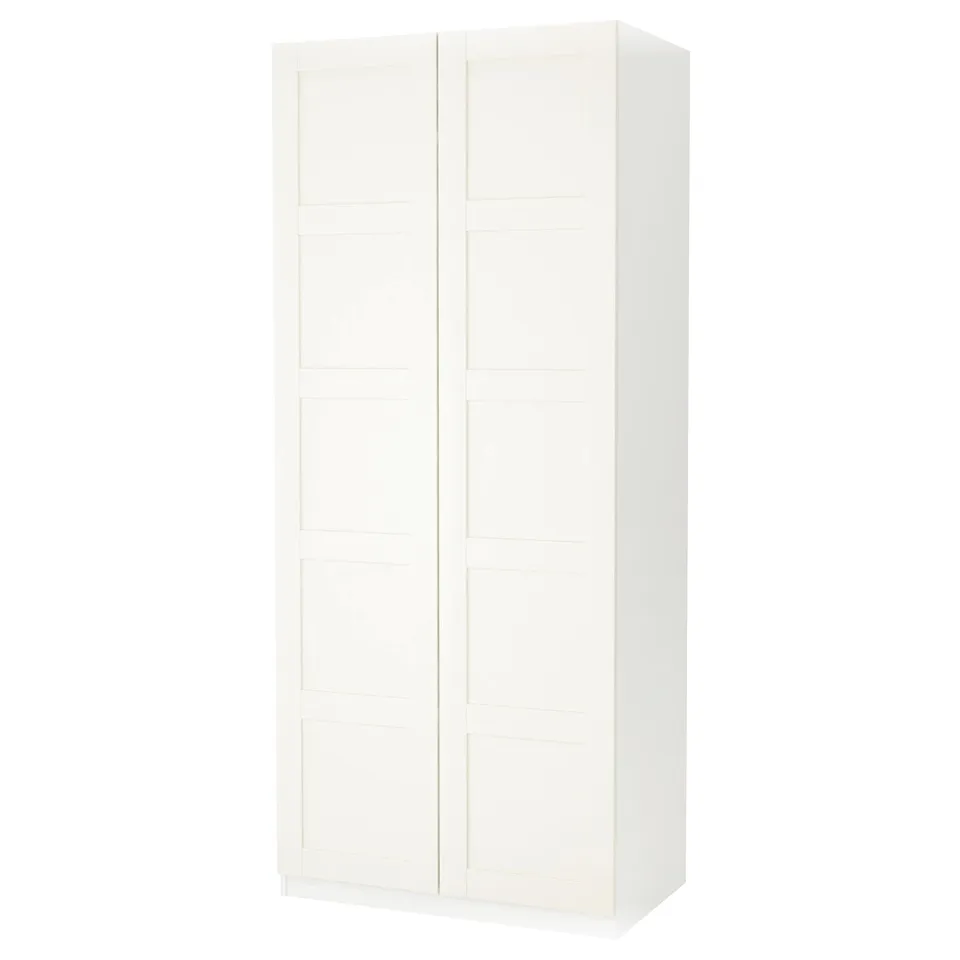 White PAX wardrobe, minimalist design.