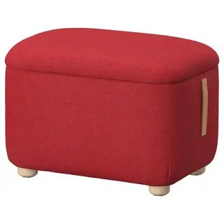 OSKARSHAMN footstool with storage, Tonerud red, Height 42 x Length 57 x Width 40 cm