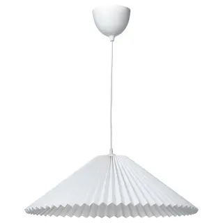 KUDDLAVA / HAVSDJUP pendant lamp, pleated white, 59 cm