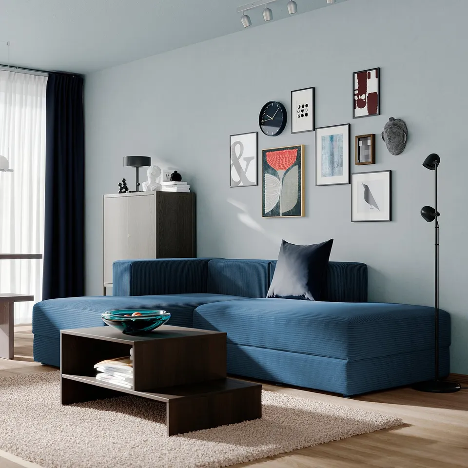 JÄTTEBO Chaise longue modules, Samsala dark blue
