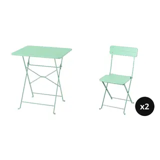 SUNDSÖ set: gateleg table + folding chair x2