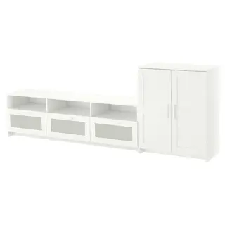 BRIMNES TV storage combination, white, 258x41x95 cm