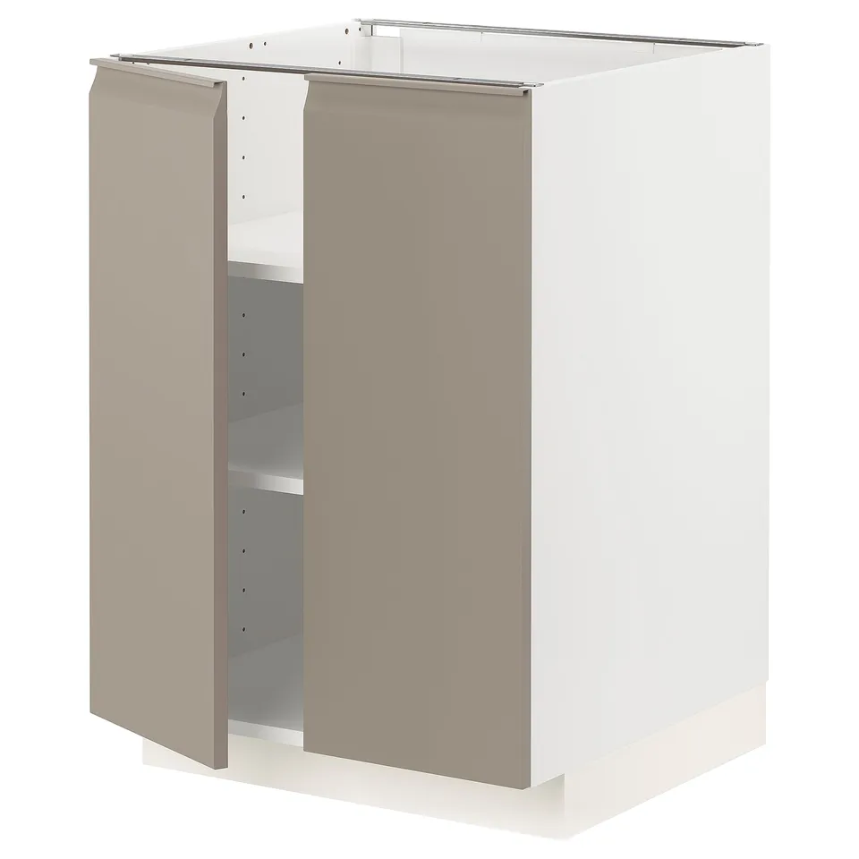 METOD kitchen unit, light grey-beige, square, modern design with integrated handle.
