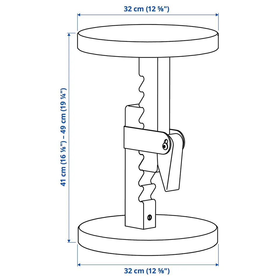 Illustration with measurements for the product: IKEA PS 2026.