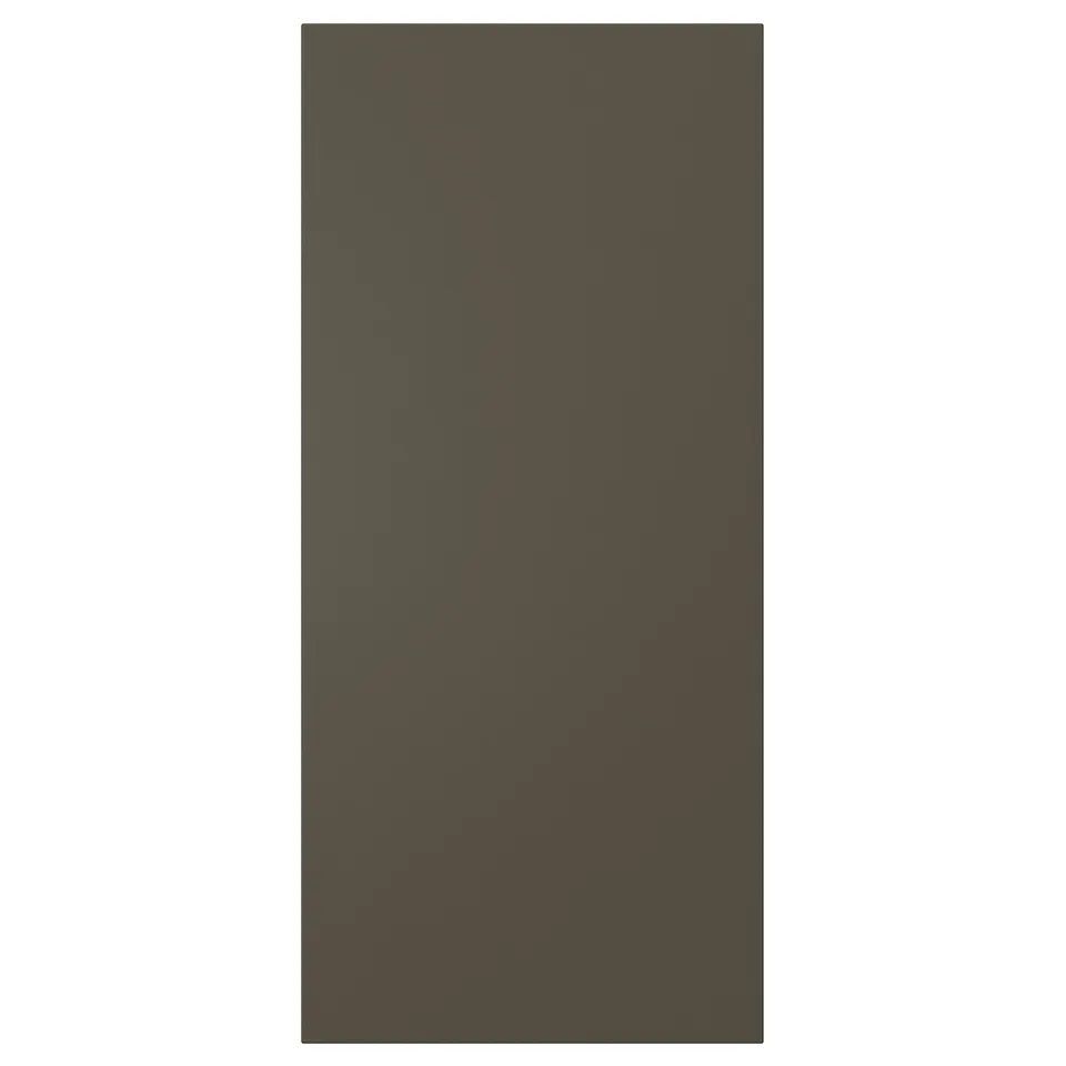 A HAVSTORP kitchen cabinet front in dark brown/beige with smooth surface and straight lines.