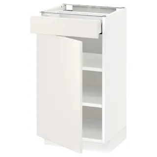 METOD / MAXIMERA base cabinet with drawer/door, white/Veddinge white, Width 40 x Depth 61.6 cm