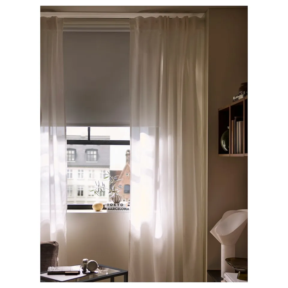 FRIDANS Block-out roller blind, white, 140x195 cm