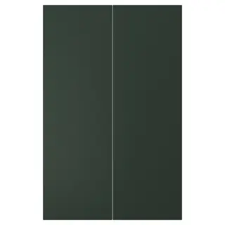 HAVSTORP 2-p door f corner base cabinet set, deep green, 25x80 cm