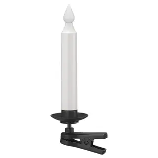 STRÅLA LED candle, clip-on battery-operated/black, Height 16 cm