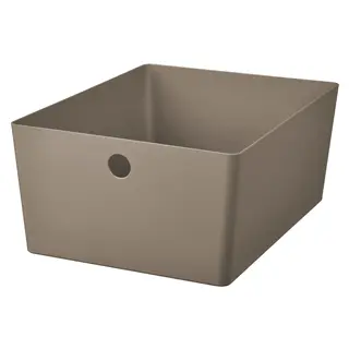 KUGGIS box, dark grey-beige, Width 26 x Depth 35 x Height 15 cm