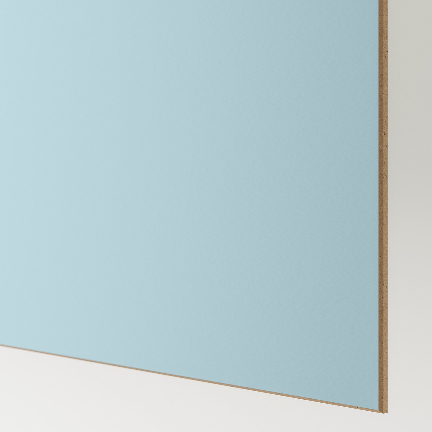Light blue panel, smooth finish, high-quality fiberboard. Ideal for sliding door systems.