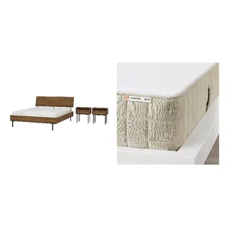 RÅDMANSÖ/MAUSUND Bed with 20cm thick mattress, latex, natural materials,5 comfort zones, medium firm