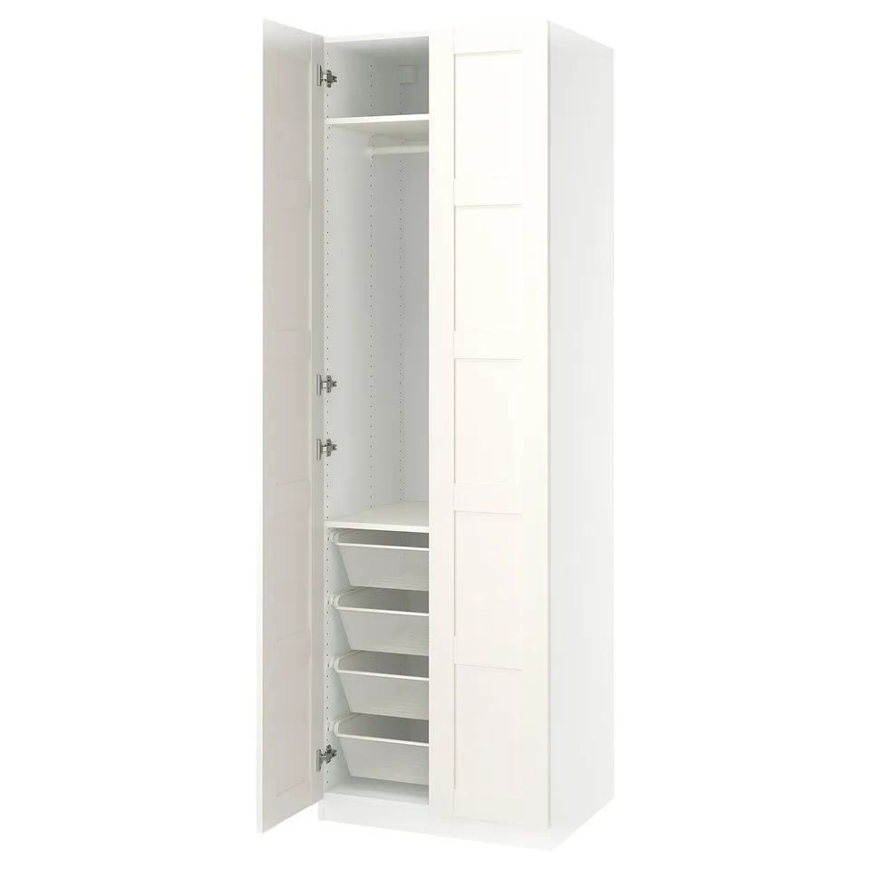 PAX / BERGSBO Wardrobe combination, white white/white, 75x60x236 cm