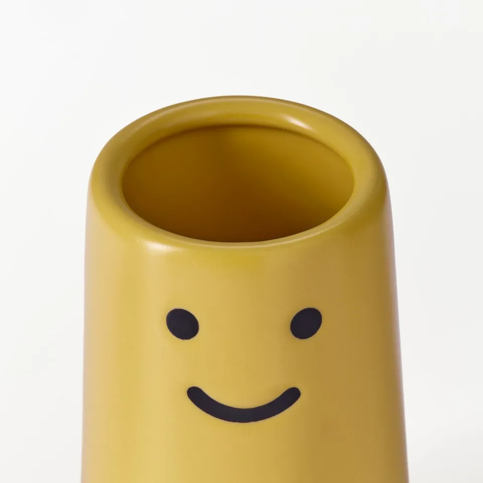 FRÖVÄXT Vase, yellow, 14 cm