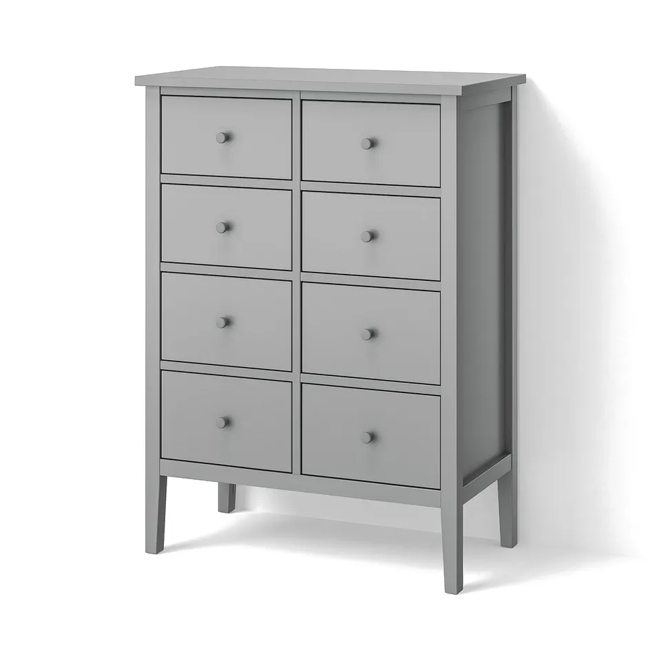 GULLABERG Chest of 8 drawers, grey/anchor/unlock-function, 89x48x122 cm