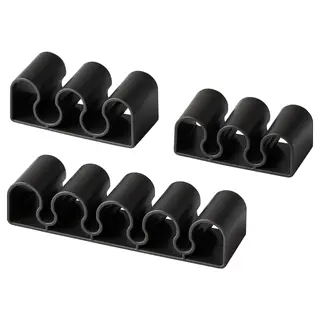 KALKSTUFF cable holder, set of 3, dark grey, Length 7.1 x Width 2.0 x Height 1.6 cm