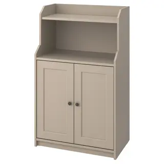 HAUGA cabinet with 2 doors, beige, 70x116 cm
