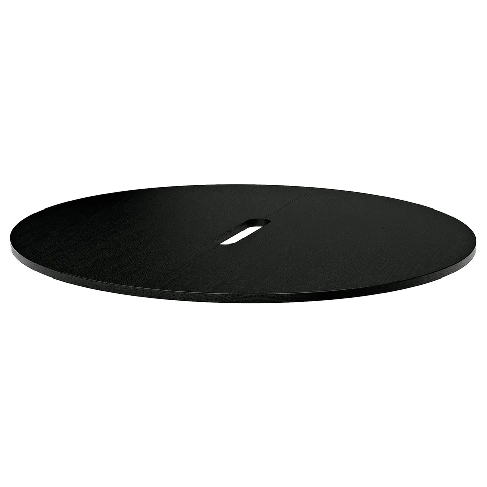 MITTZON black round table top, smooth cleanable surface, flat circular design.