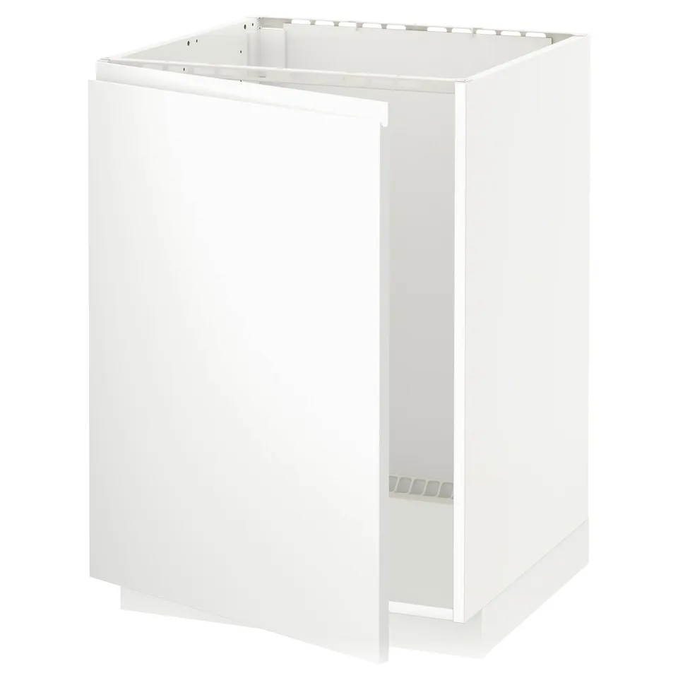 METOD white cabinet, minimalist design, rectangular, sturdy, with modern hinges.