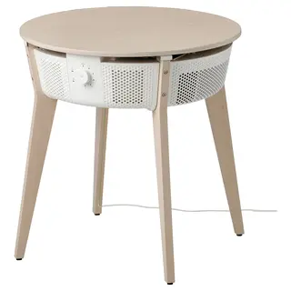 STARKVIND table with air purifier, stained oak veneer/white smart, Height 55 cm