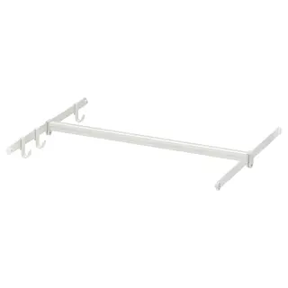 HJÄLPA clothes rail+2 susp rails+3 hooks, adjustable/white, Width 53.8 x Depth 36 x Height 13 cm