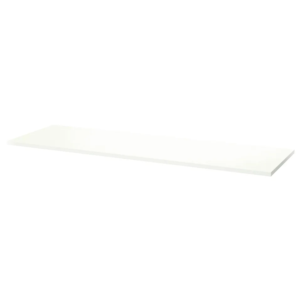 MITTZON clean white rectangular shelf, simple modern design.