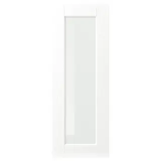 ENKÖPING glass door, white wood effect, 30x80 cm