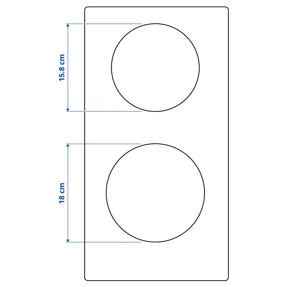 Illustration with measurements for the product: TILLREDA.