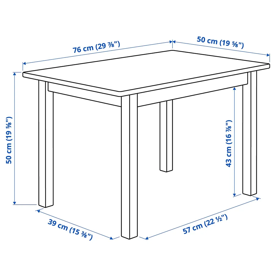Illustration with measurements for the product: SUNDVIK.