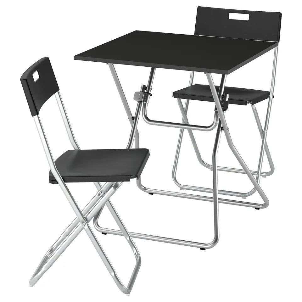 part: GUNDE / GUNDE table and 2 folding chairs