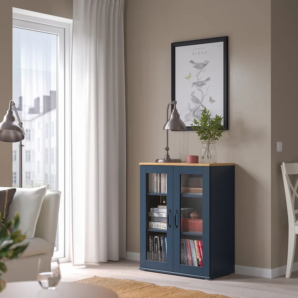 part: SKRUVBY cabinet with glass doors