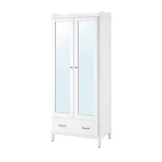 TYSSEDAL wardrobe, white/mirror glass, 88x58x208 cm
