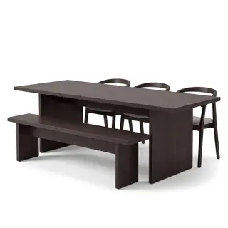 BERGSHYTTAN/STOCKHOLM set: table + chair x3+stool