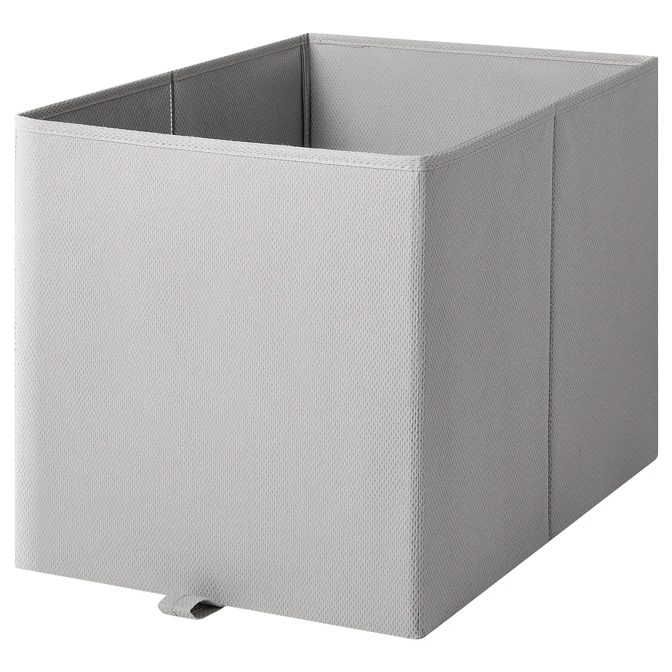 KOSINGEN fabric storage, grey, cube-shaped, fits kallax unit.