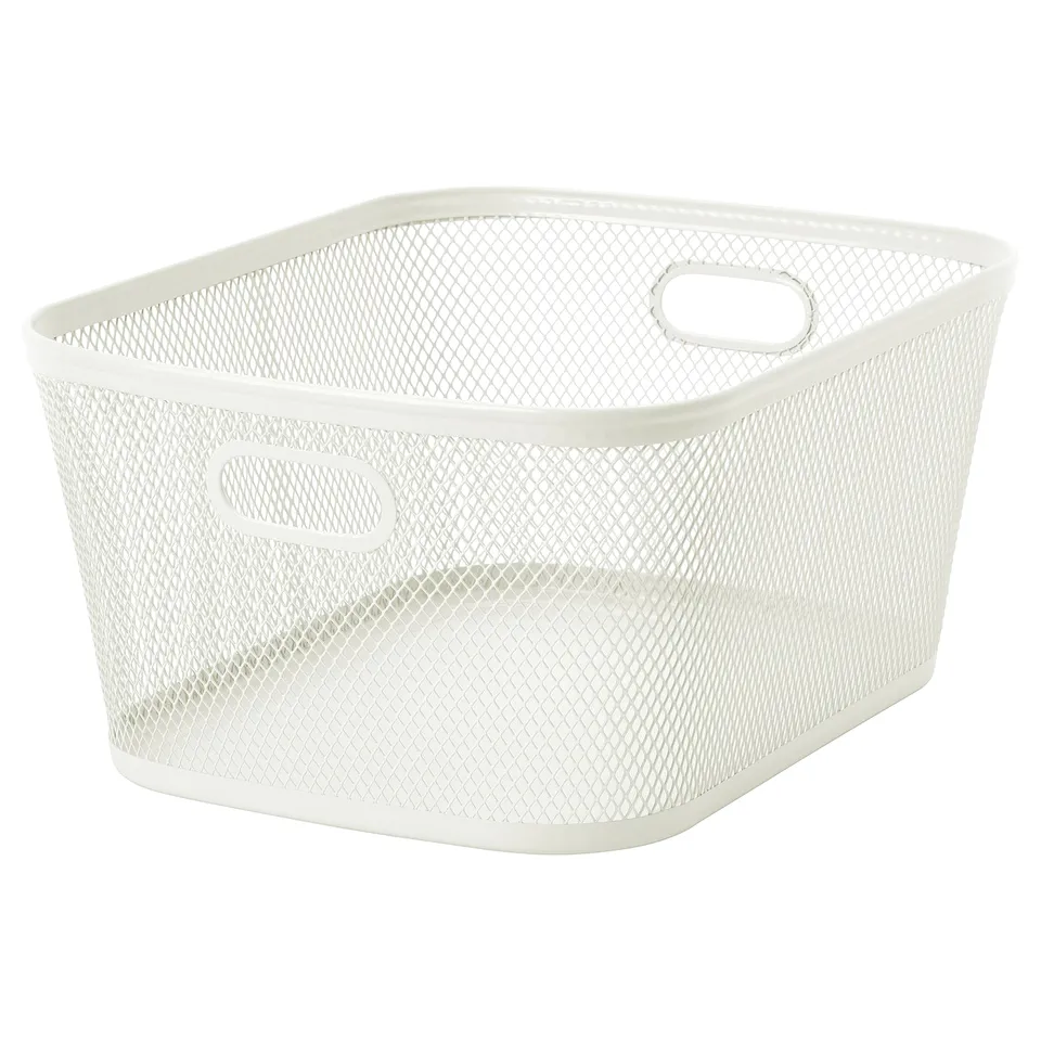 SLÅTTERÄNG Storage basket, off-white, 25x32x15 cm