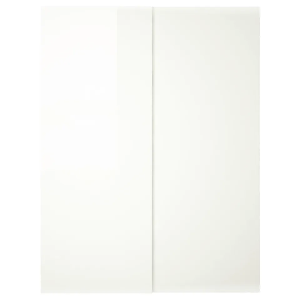 HASVIK: white gloss sliding doors, abs plastic & aluminium, soft-close.