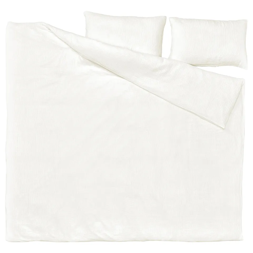 SCHERSMIN white duvet & pillow set, soft organic cotton, simple design.