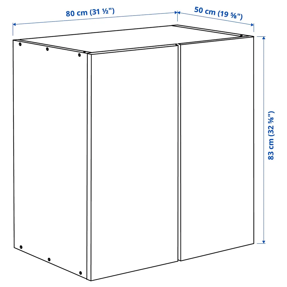 Illustration with measurements for the product: IVAR.