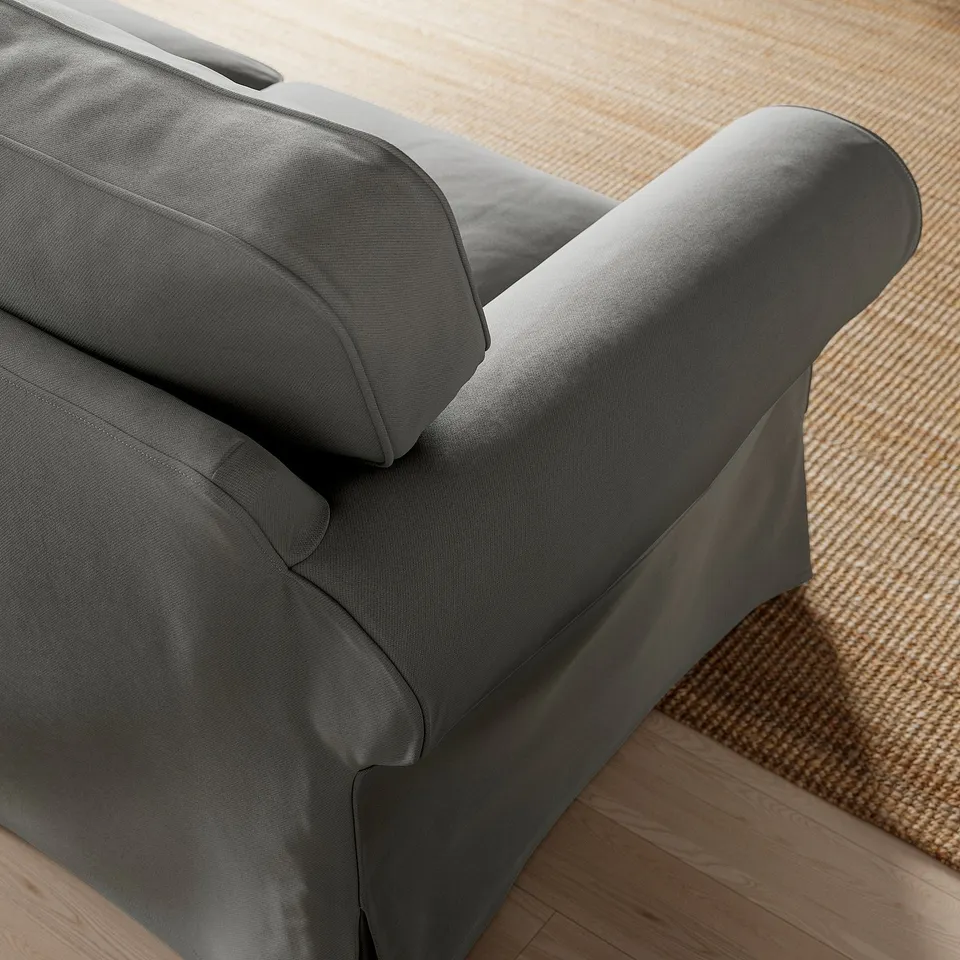 EKTORP 2-seat sofa, Hakebo dark grey