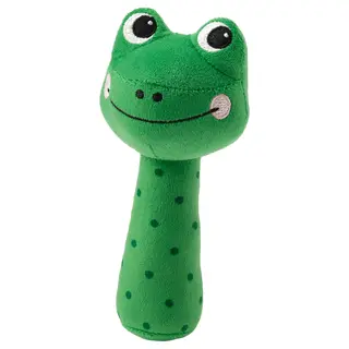 SANDBI rattle, frog/green