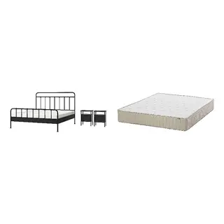 STJÄRNÖ/VATNESTRÖM Bed with 26cm thick mattress, pocket sprung, natural materials,5 comfort zones, firm