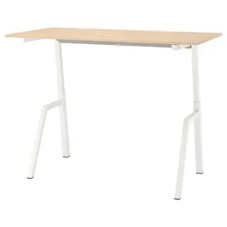 TROTTEN desk sit/stand, electric ash effect/white, 160x80 cm
