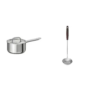 pot + ladle set: saucepan with lid + ladle with separator