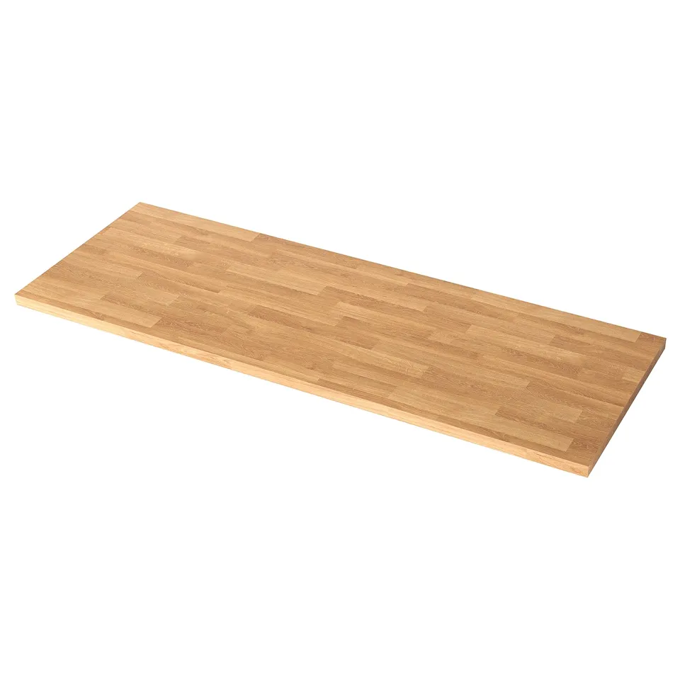 A rectangular, light brown SÄLJAN laminate countertop with a smooth, straight edge.