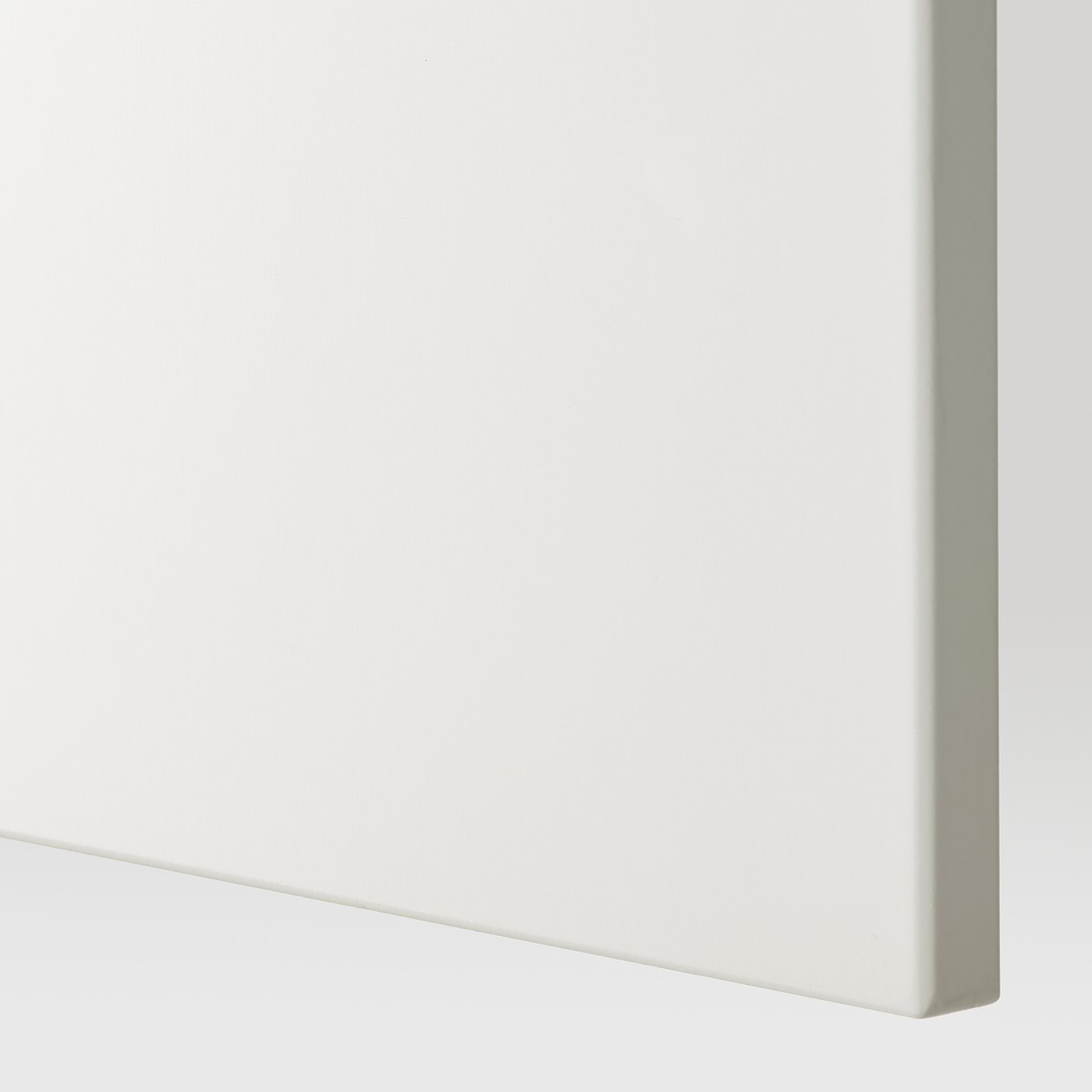 Sleek white cabinet panel, smooth, clean design, high-quality finish.