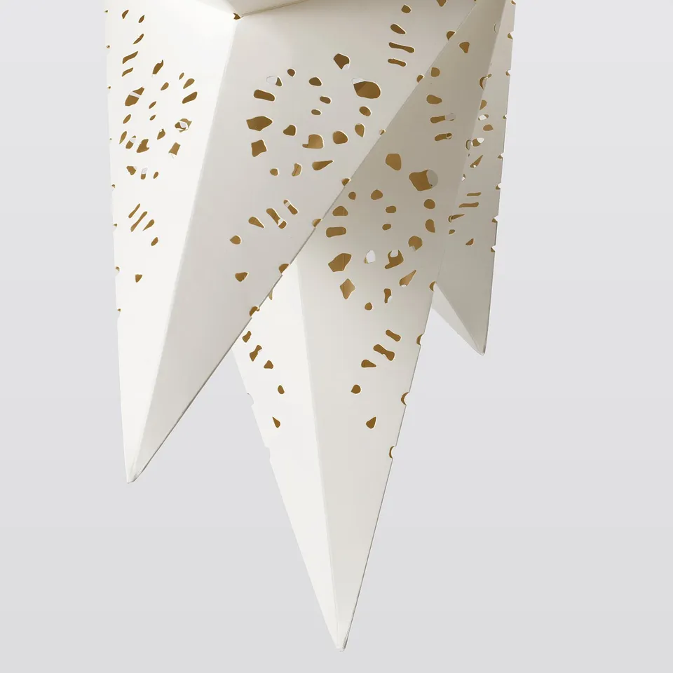 STRÅLA Lamp shade, paper star/lace white, 70 cm