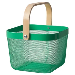 RISATORP basket, dark green, Length 25 x Width 26 x Height 18 cm
