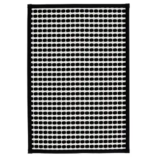 KALLGATE bath mat, black/white, 40x60 cm
