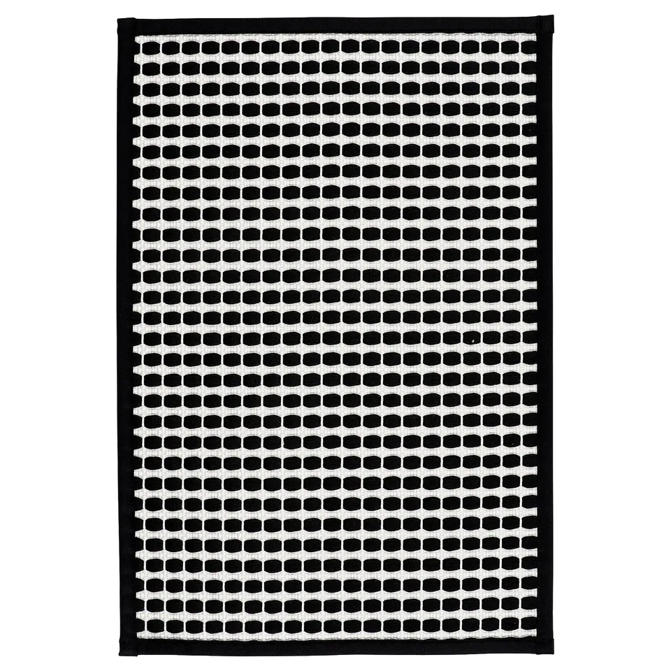 KALLGATE Bath mat, black/white, 40x60 cm