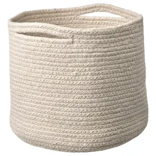 TJABBIG basket, natural, Height 23 cm